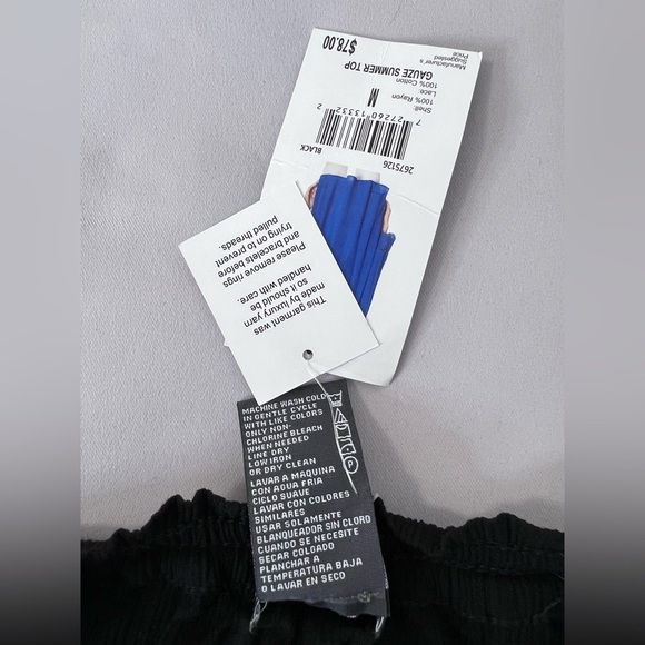 CHELSEA & THEODORE Black Cotton/Rayon Tunic/Blouse /Top Wm's Sz. Med. - Picture 7 of 8